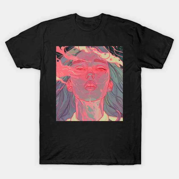 Pink Retro Anime Girl Hot Titan T-Shirt by Nightarcade